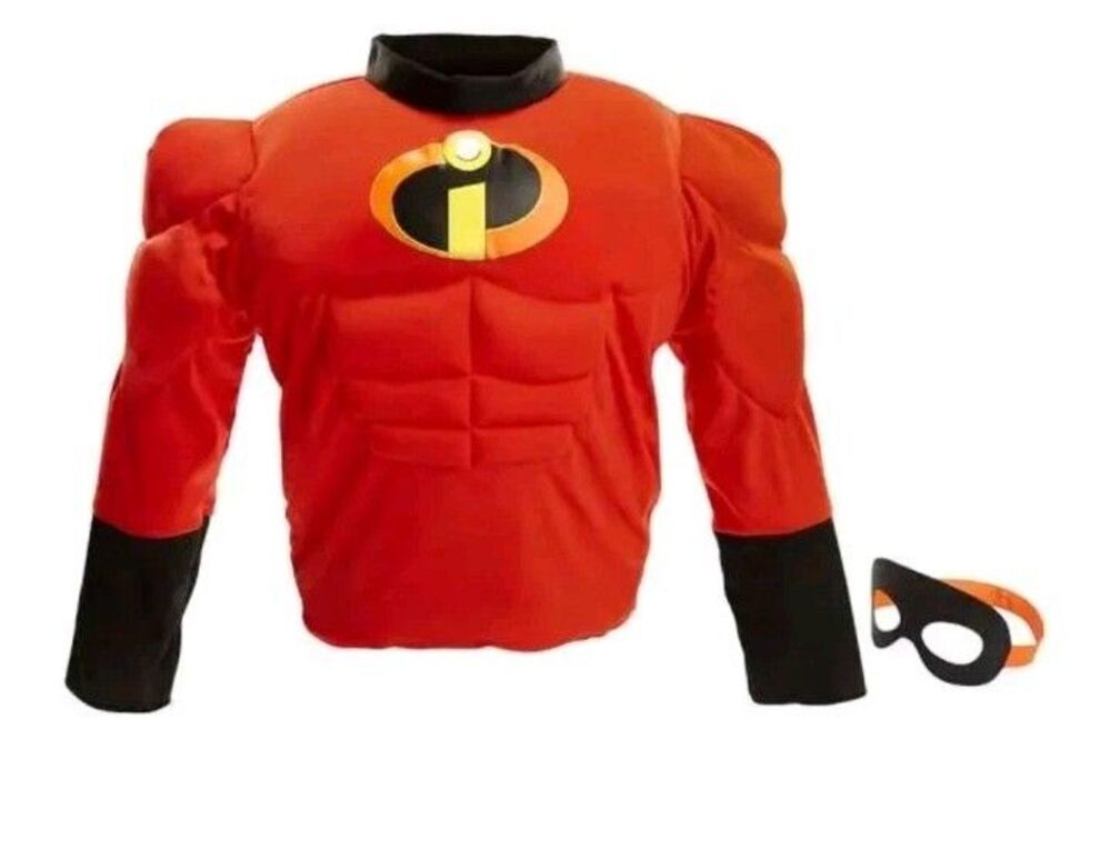 NEW Disney Pixar Incredibles 2 Mr Incredible Muscle Suit Boy Costume SOUND 4-6 S - Picture 11 of 11